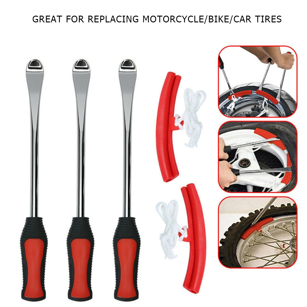 MotorcycleTireChangingServiceKitAutoSpoonTireKitChangingLeverToolsRimProtector