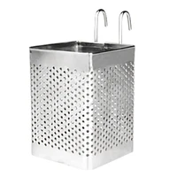 Stainless Steel Chopsticks Holder Hanging Cutlery Drying Basket Tableware Drainer with Hooks Kitchen Utensil(B) 1