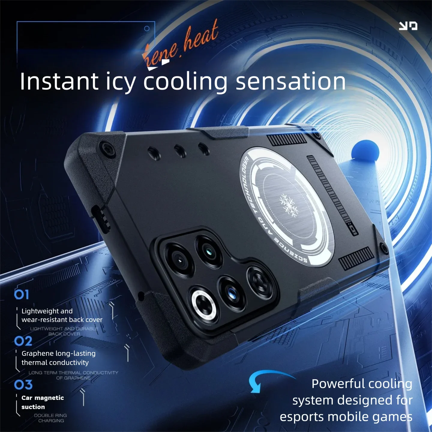 Graphene Heat Dissipation Shockproof Magnetic Silicone Cooling Case