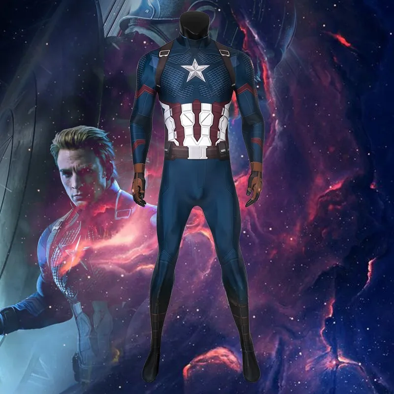 

Avengers：Endgame Captain America Cosplay Leotard Tights Halloween Christmas Party Costume Clothes Stage Performance Role Play