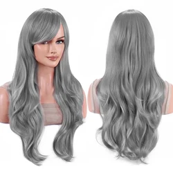 Muted Lavender Wavy Lolita Cosplay Wig - 28inches (Grey)