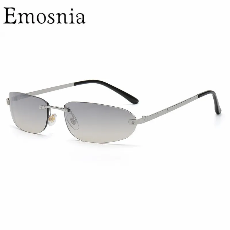 Gafas De Sol Sin Montura Tipo Ojo De Gato - Talla Grande, Transparente Azul Lago, Protección UV400, Unisex