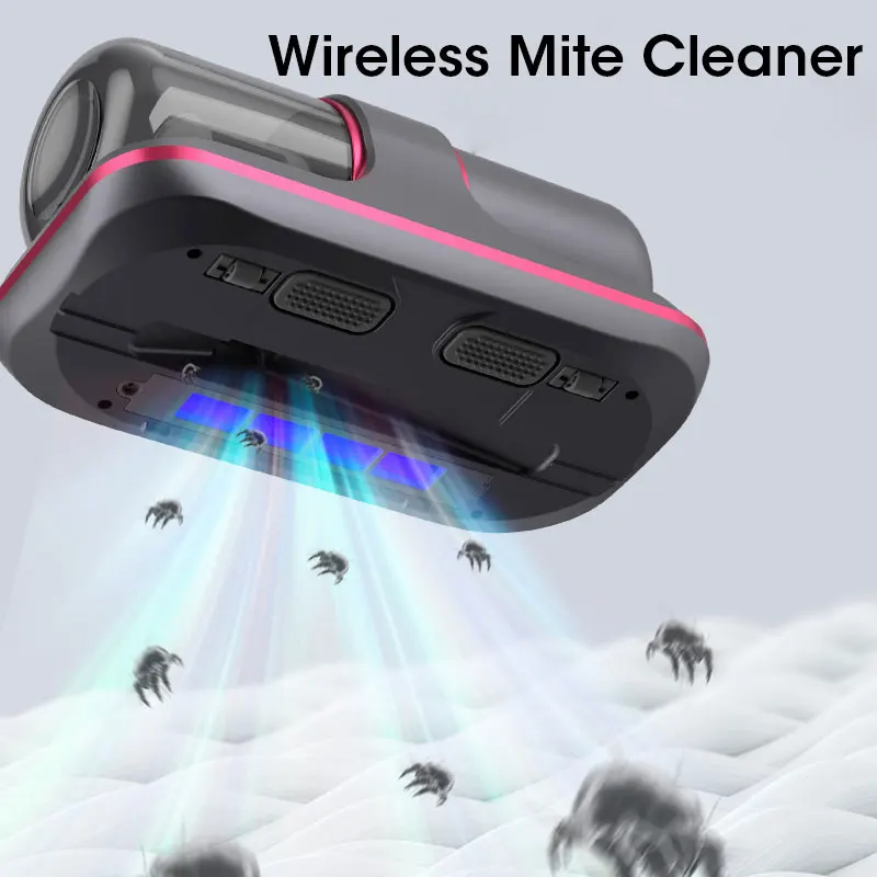 Wireless Vacuum Cleaner Dust Mite Removal UV Mattress Bed Dog Cat Hair Pillows Sofas Carpets Individual Filter Element