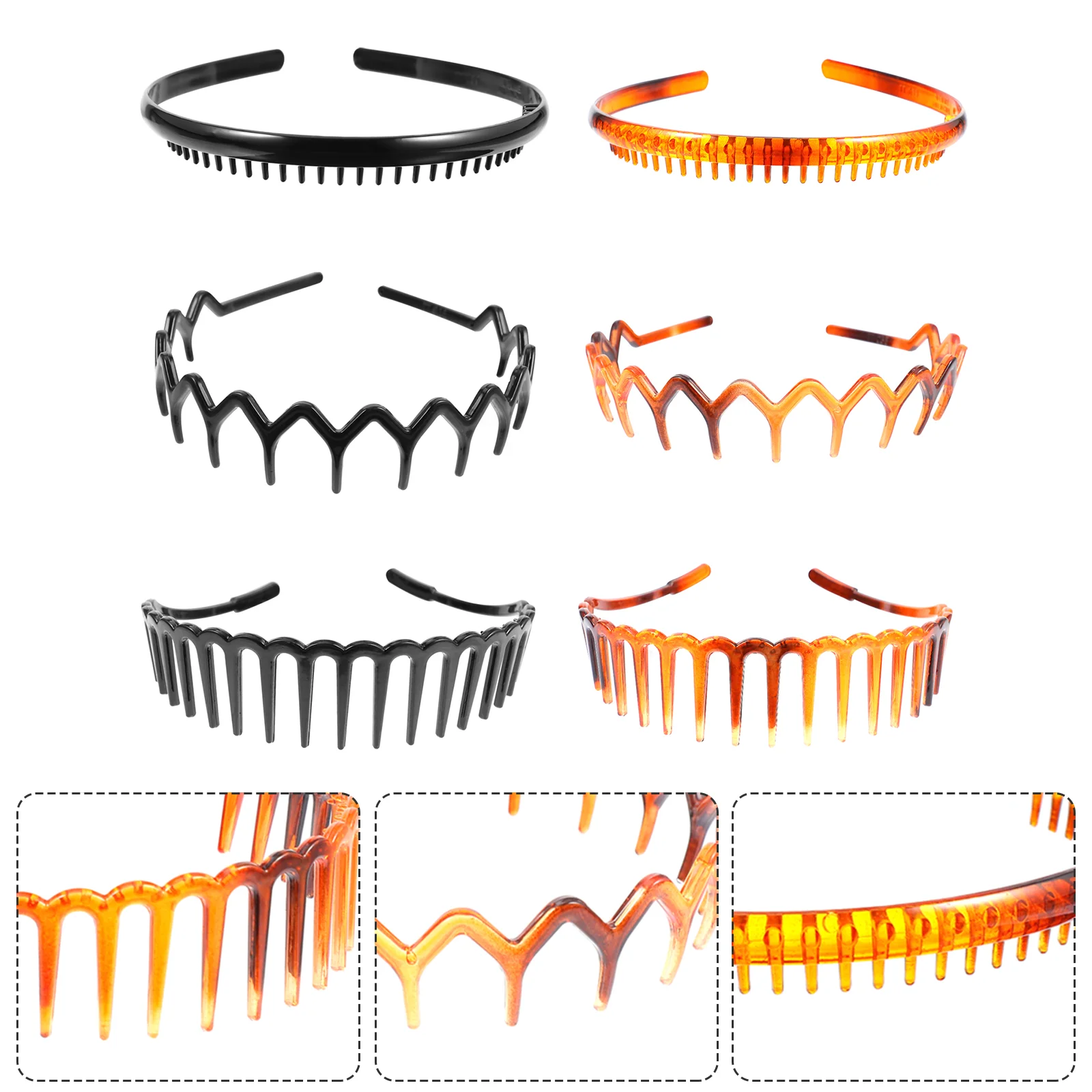 Headband Toothed Plastic Comb Hair Headbands Hairband Women Teeth Zig