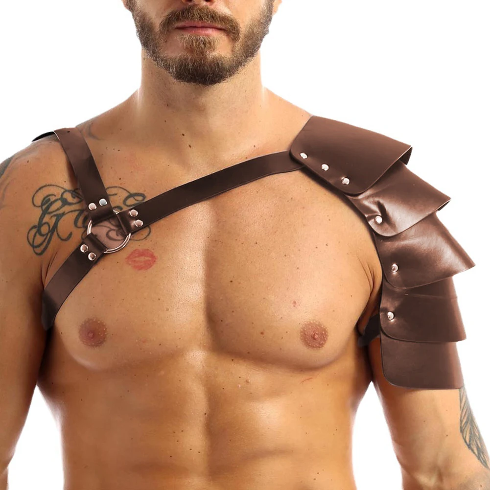 

PU Leather Men's Shoulder Straps Cosplay Halloween Role-playing Sexy Chest Body Harness Strap Lingerie Bondage Clubwear Costumes