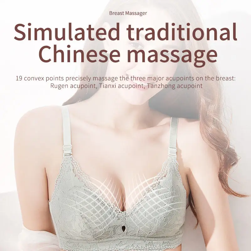 Breast Enhancement Instrument Red Light Massage Therapy Chest Massage Pad Hot Compress Wireless Vibration