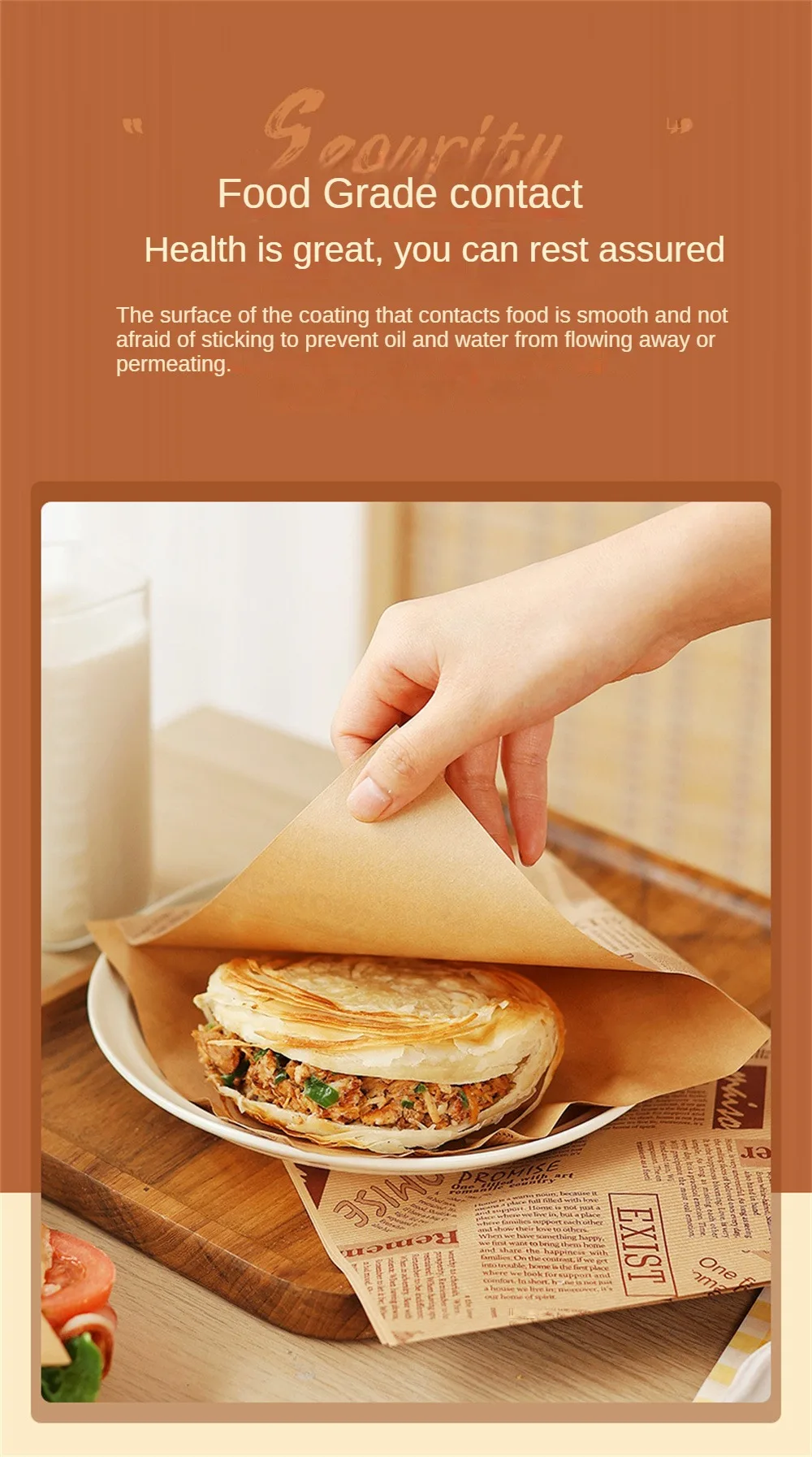 Description Picture 5 of item50pcs/set Triangular Open Top Kraft Paper Bag Donuts Sandwich Bags For Bakery Bread Food Packaging Bags 18x18cm