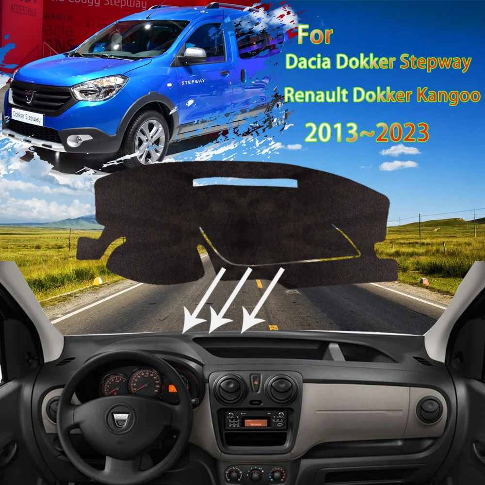 Tappetino Cruscotto Per Dacia Dokker Stepway Renault Dokker 2013 ~ 2023 2016 2017 Copertura Parasole Anti-Sporco Tappetino Accessori Auto
