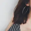 8/10mm Large Circle Hoop Earrings Silver Color for Women Round Big Circle Earrings Hoops Ear Rings Party Club Jewelry Gifts 4