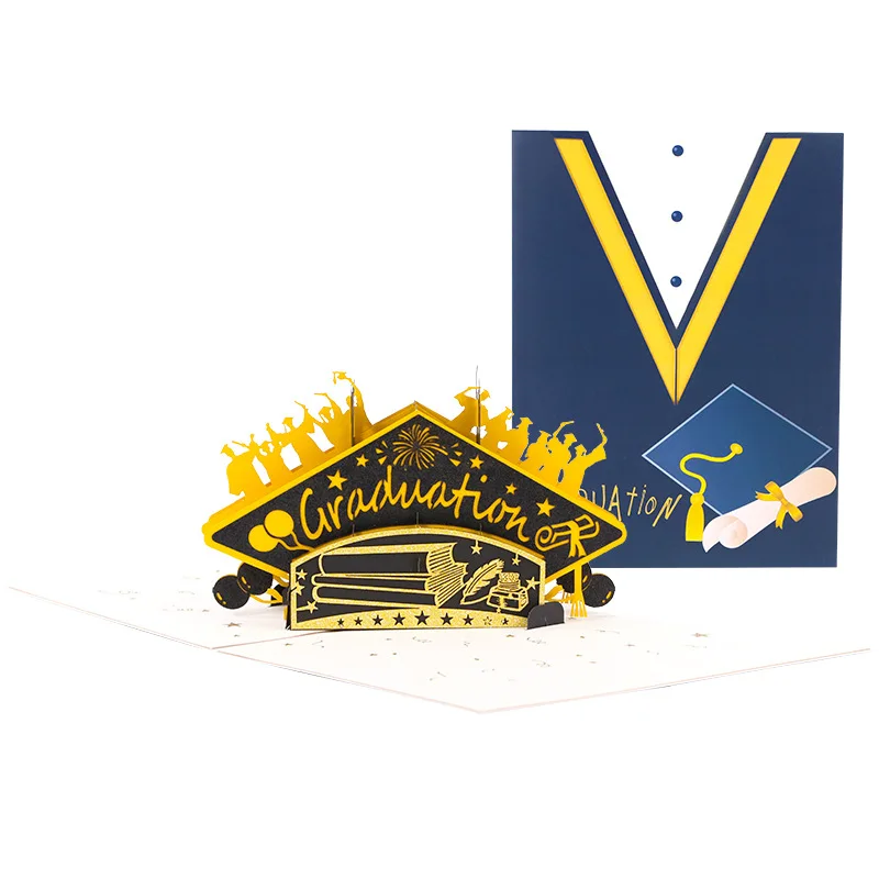 3D Graduation Greeting Cards GRAD Invitation Grade Congrats Graduation Gifts greeting cards 1set