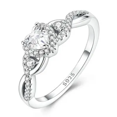 Elegant 925 Silver Zircon Bow Ring – Shimmering Fine Jewelry Gift