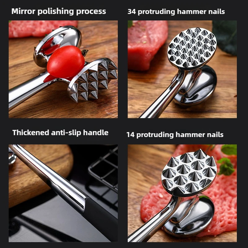 High Quality Double-Sided Meat Hammer for Household Meat Beef & Pork Chopping Tools for Kitchen Gadgets Steak Smash Meat Tools