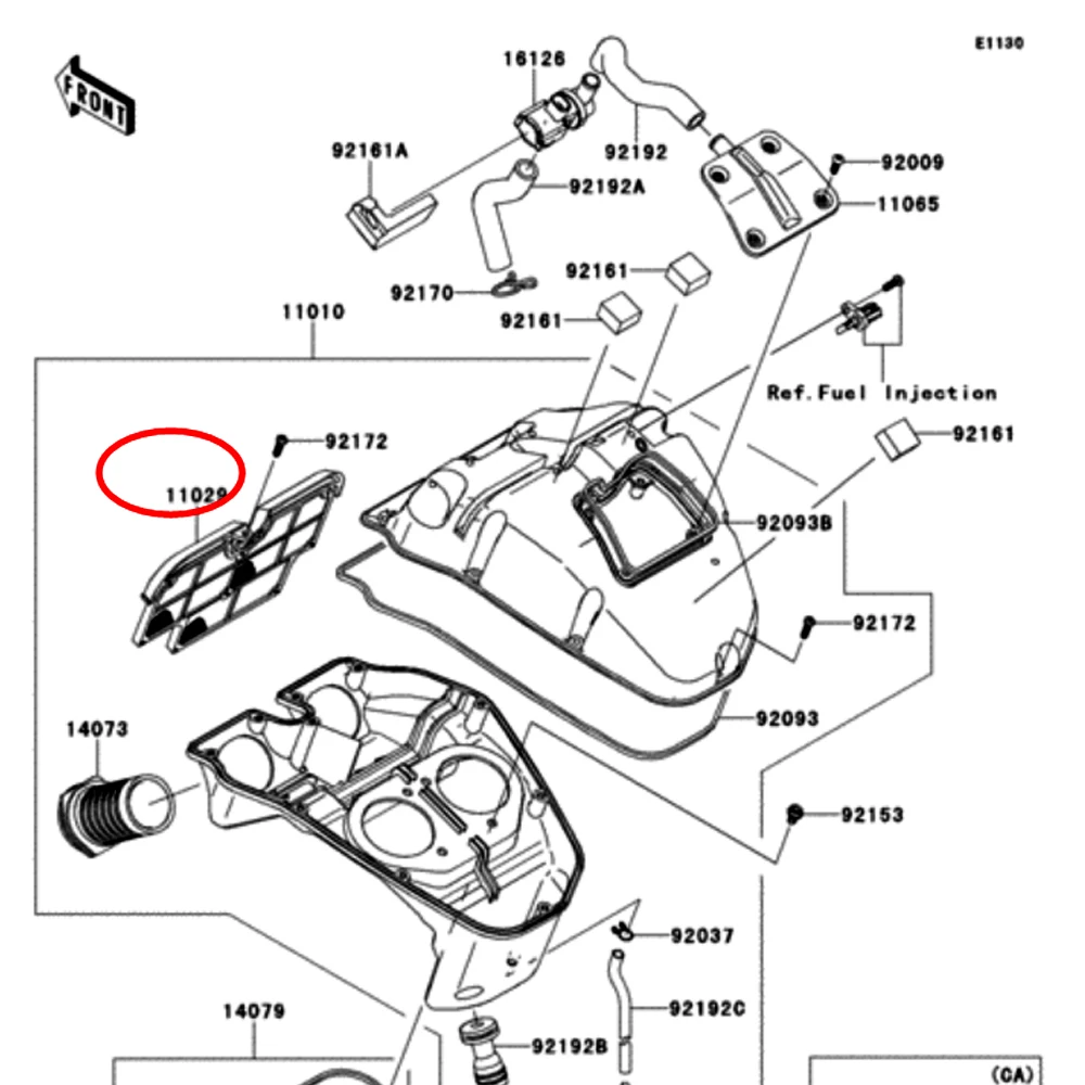 ������ ���� ���� ��� ���� û����, ���ͻ�Ű ���� 650 ER-6F ER-6N 2006-2008 KLE650 Versys 650 2007-2014 Ref.11029-0008