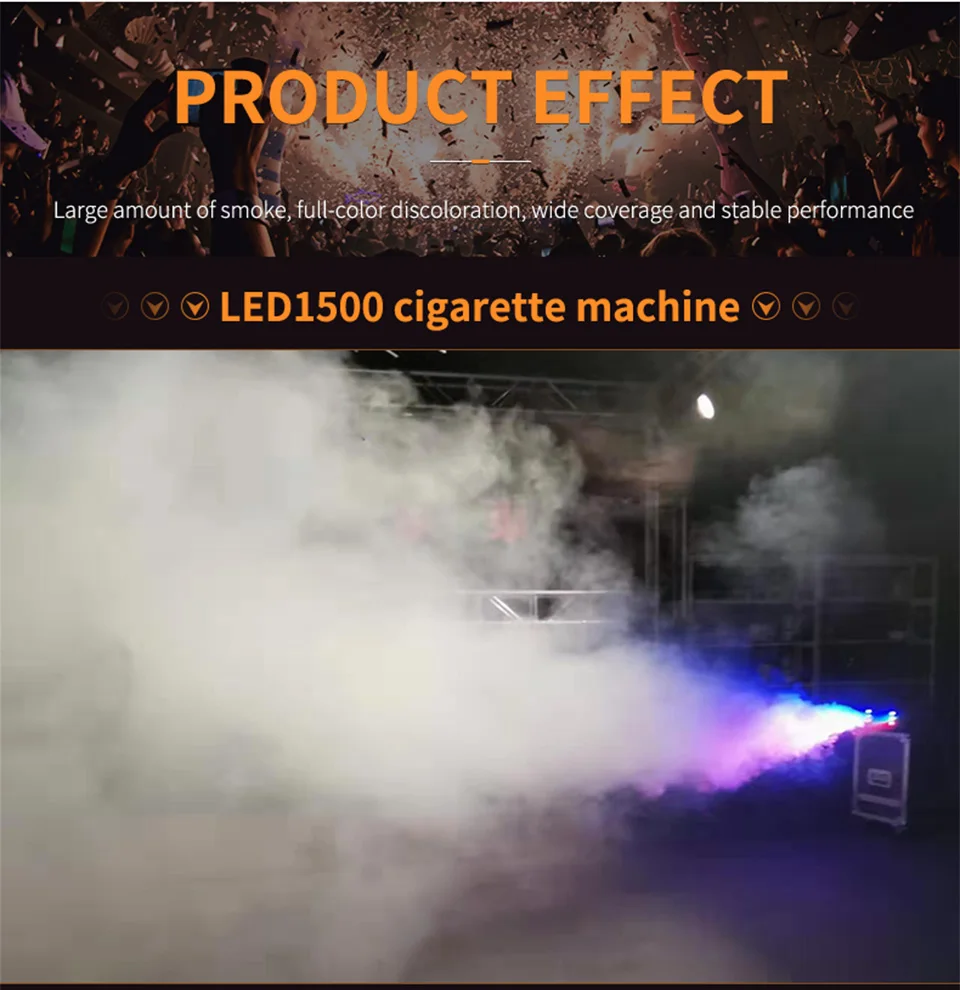 LED 1500W Fog Machine DJ Stage 1500W Smoke Machine RGB Wire And Remote Control K