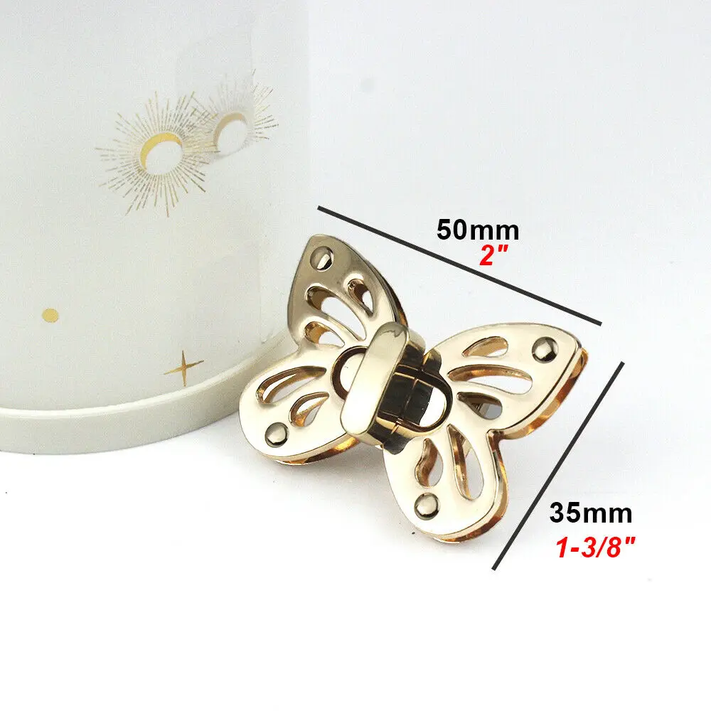 Metal Butterfly Bag Turn Lock Twist Lock Clasp for Leather Craft Women Bag Handbag Shoulder Bag Purse DIY Hardware Accessories 2