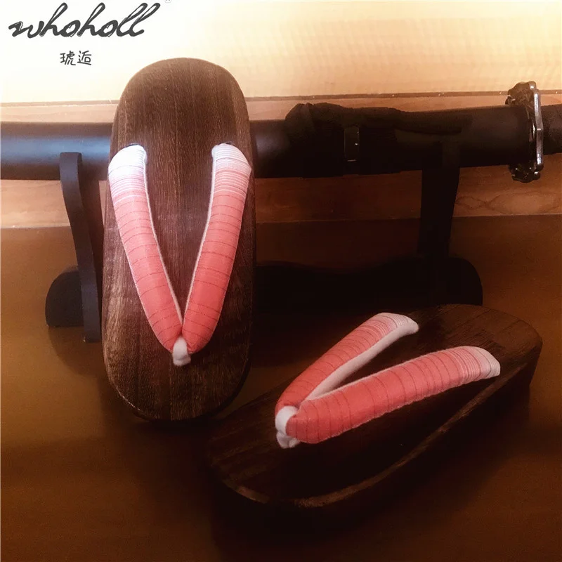 

WHOHOLL Summer Slides Women Slippers Japanese Geta Wood Clogs For Kimono Flip-flops For Female Kids Geta Cosplay Costumes Shoes