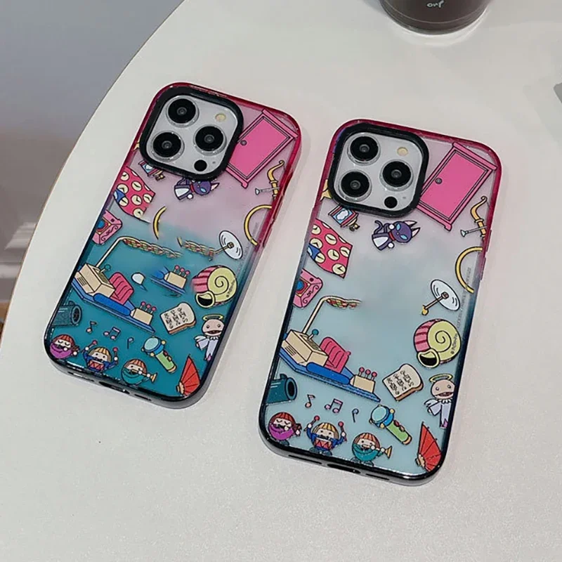 

Cartoon 2.0 Acrylic Colorful Border Phone Case Cover for iPhone 11 12 13 14 15 Pro Max Case