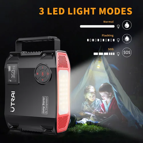 UTRAI 점프 스타터 파워 뱅크, 4 인 1 2000A, 16000mAh 150PSI 공기 압축기, 타이어 펌프, 휴대용 충전기, 자동차 부스터 시동 장치 4