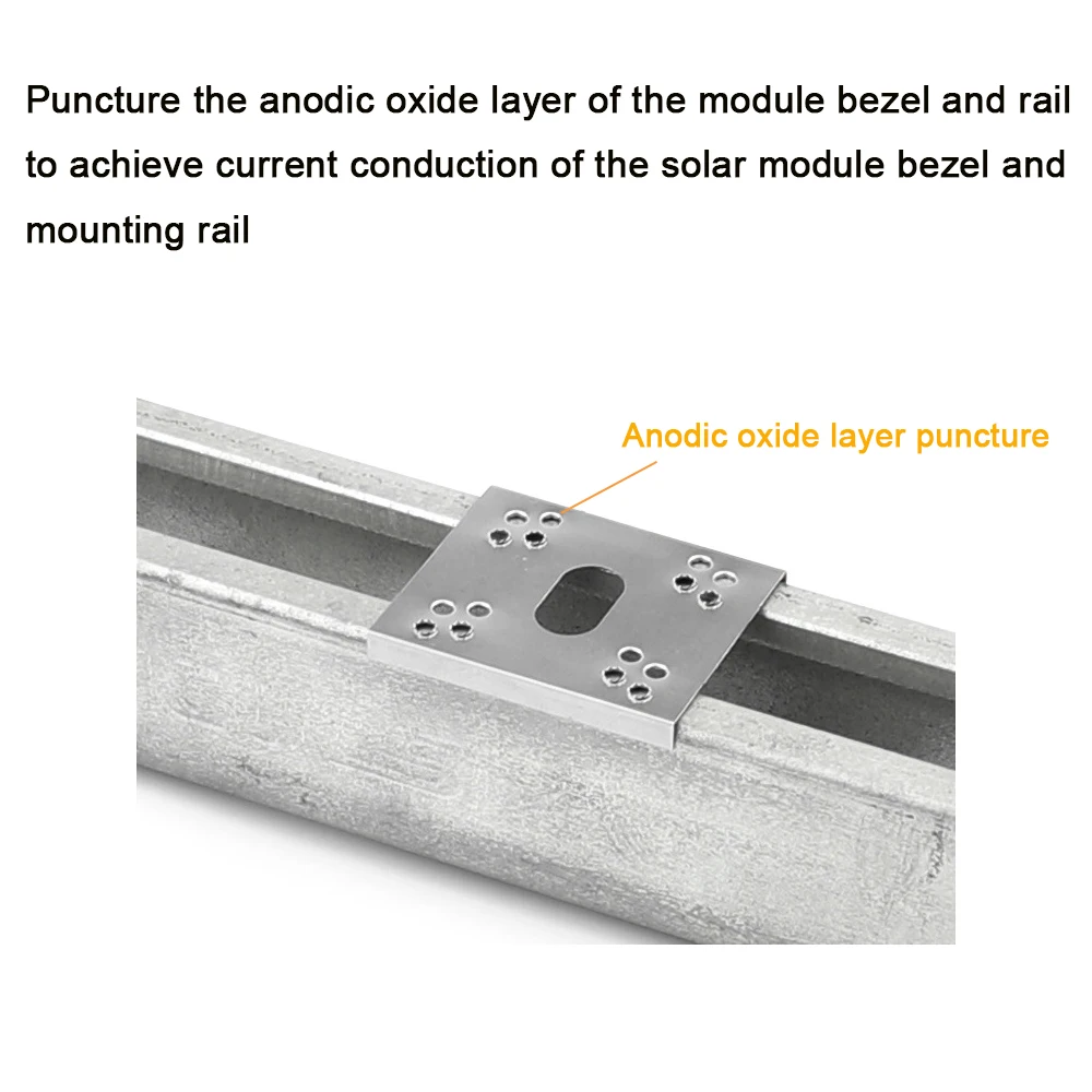 Solar Panel Grounding Clips Washer/Spacer Photovoltaic Conductive Sheet Cable Clamps Mounting Accessories