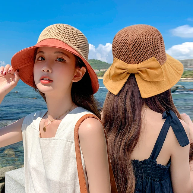 Summer Bucket Hats Women Fashion Big Brim Sunscreen Solid Minimalist  Stylish All-match Holiday Beach Fishing Caps Ins Outdoor - AliExpress