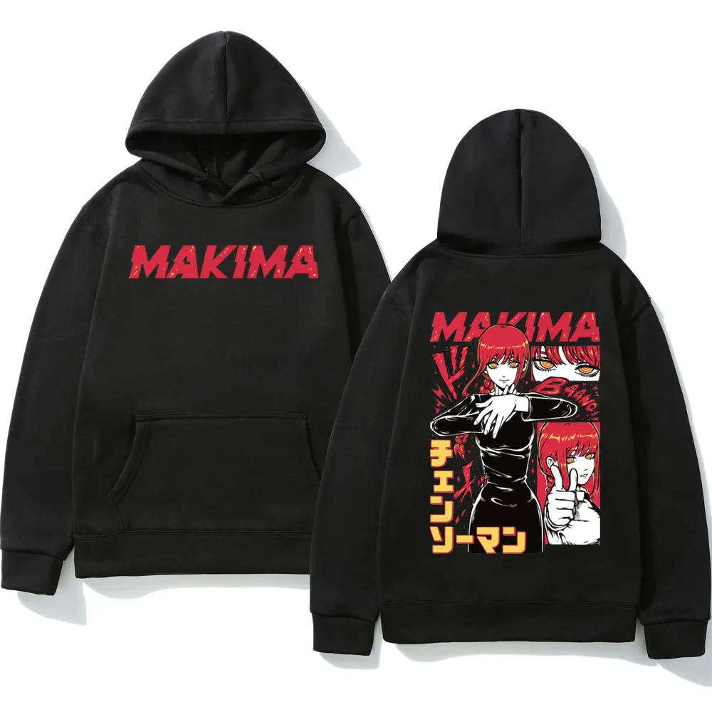 

Japan Anime Chainsaw Man Hoodie Makima Power Denji Print Fleece Sweatshirt Men Women Fashion Casual Oversized Hoodies Streetwear