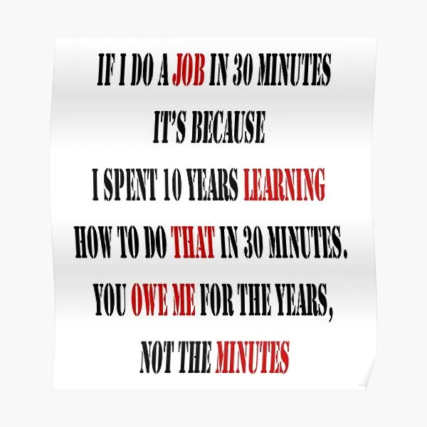 Если я сделаю работу за 30 минут, я потратил 10 лет, постер для домашней комнаты, картина, ВИНТАЖНАЯ фотография, искусственная стена, без рамки