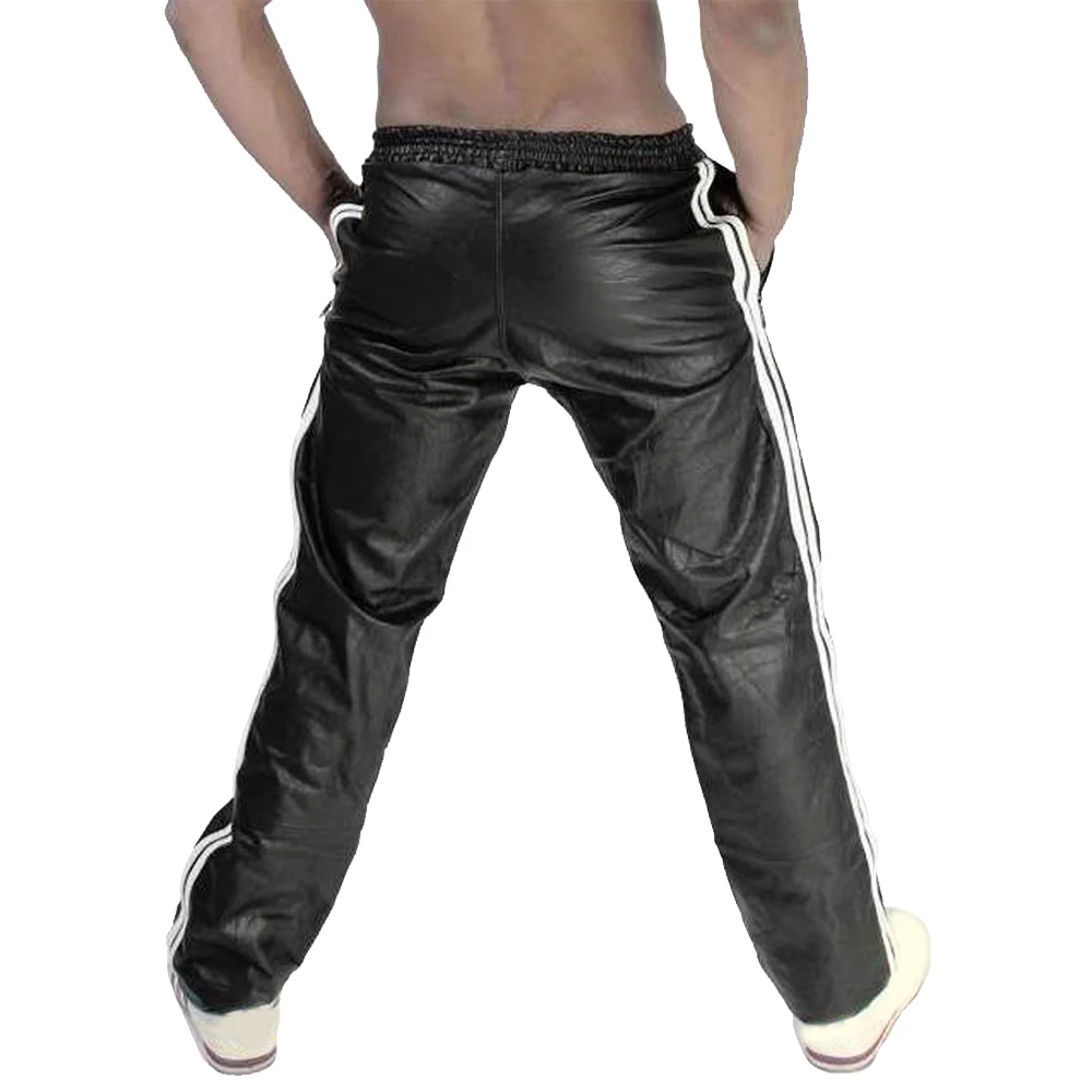 

Men Punk Pants Men Pants Plus Size Punk Skinny Slim Straight Trousers Wet Look Wide Leg Biker Comfortable Elastic