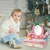 Girls Makeup Vanity Set Children Vanity Hair Salon Toy Simulation Makeup Table With Mirror Princess Makeup Pretend Toy For Girls 4
