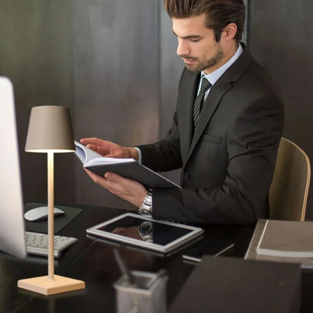 5200mAh Creative Office Restaurant Bar Table Rechargeable Study Reading Touch Led Desk Light Lamp Usb Charging Port Cordless 3