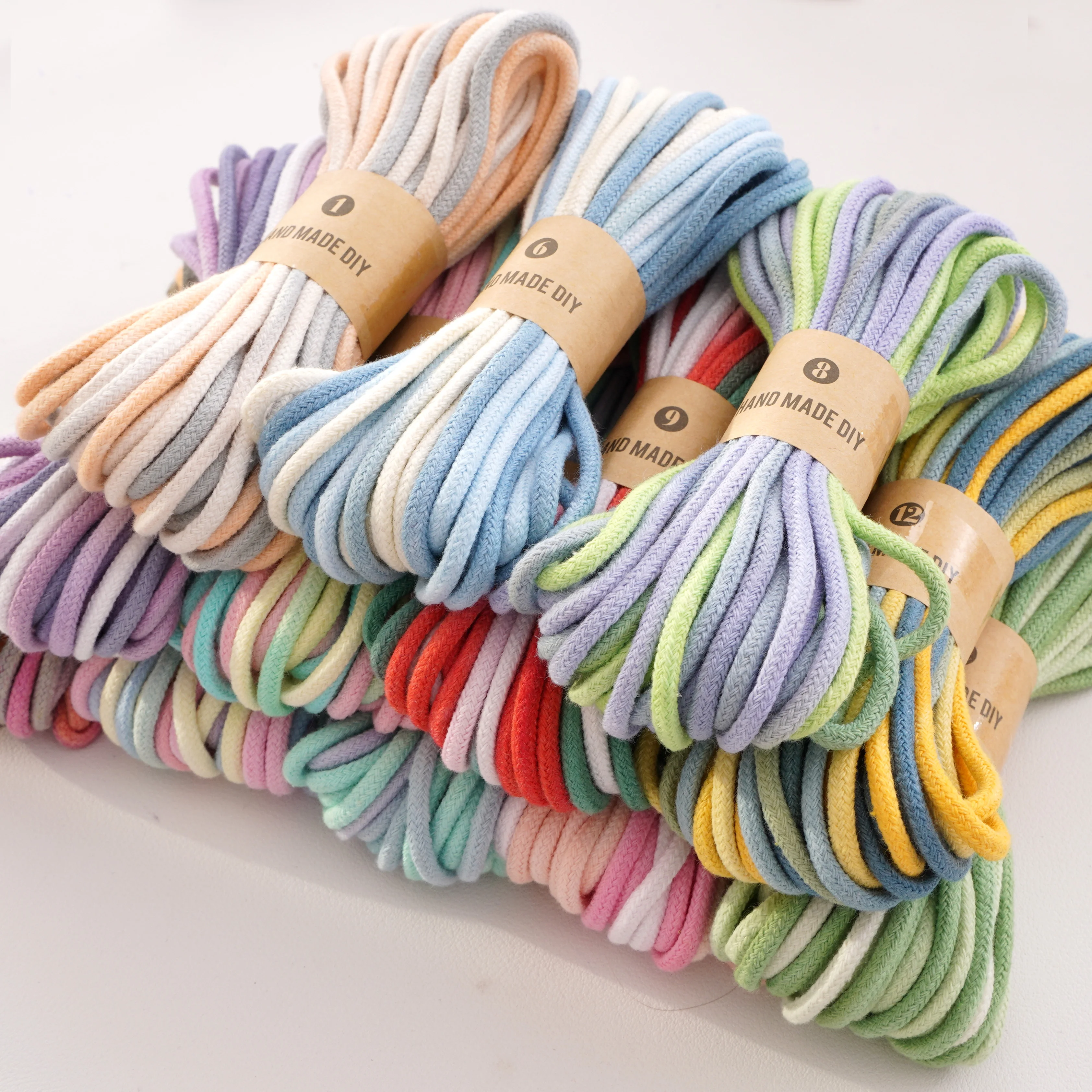 Colored Gradient Cotton Cord 4mm 10m for Bag Garment Home Textile Decor Phone Car Hanging Ropes DIY Sewing & Craft Accessories