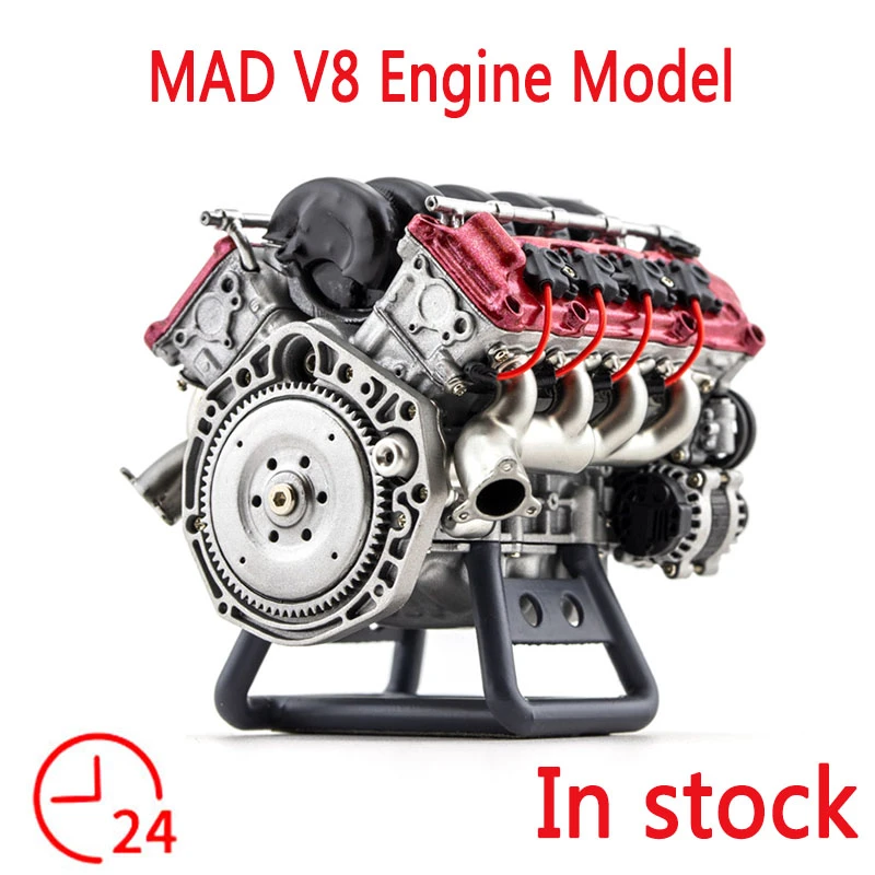 MAD V8 Engine Internal Combustion Model Assembly Kit RC Full Simulation