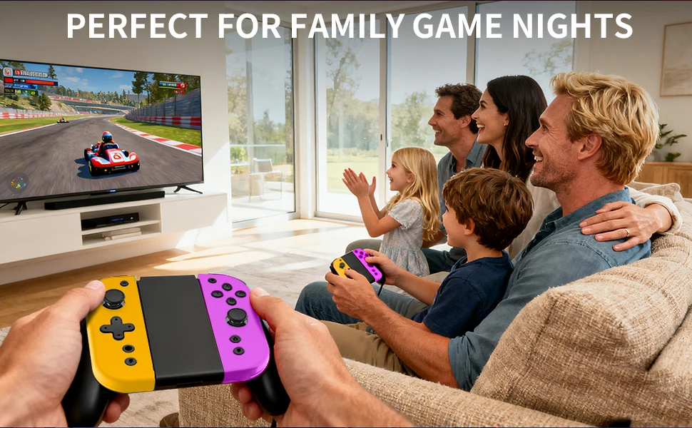 Controle Joy-Cons sem fio L/R para Nintendo Switch 1/OLED/Lite - Controle sem fio com vibração dupla e função de ativação._voghion.com