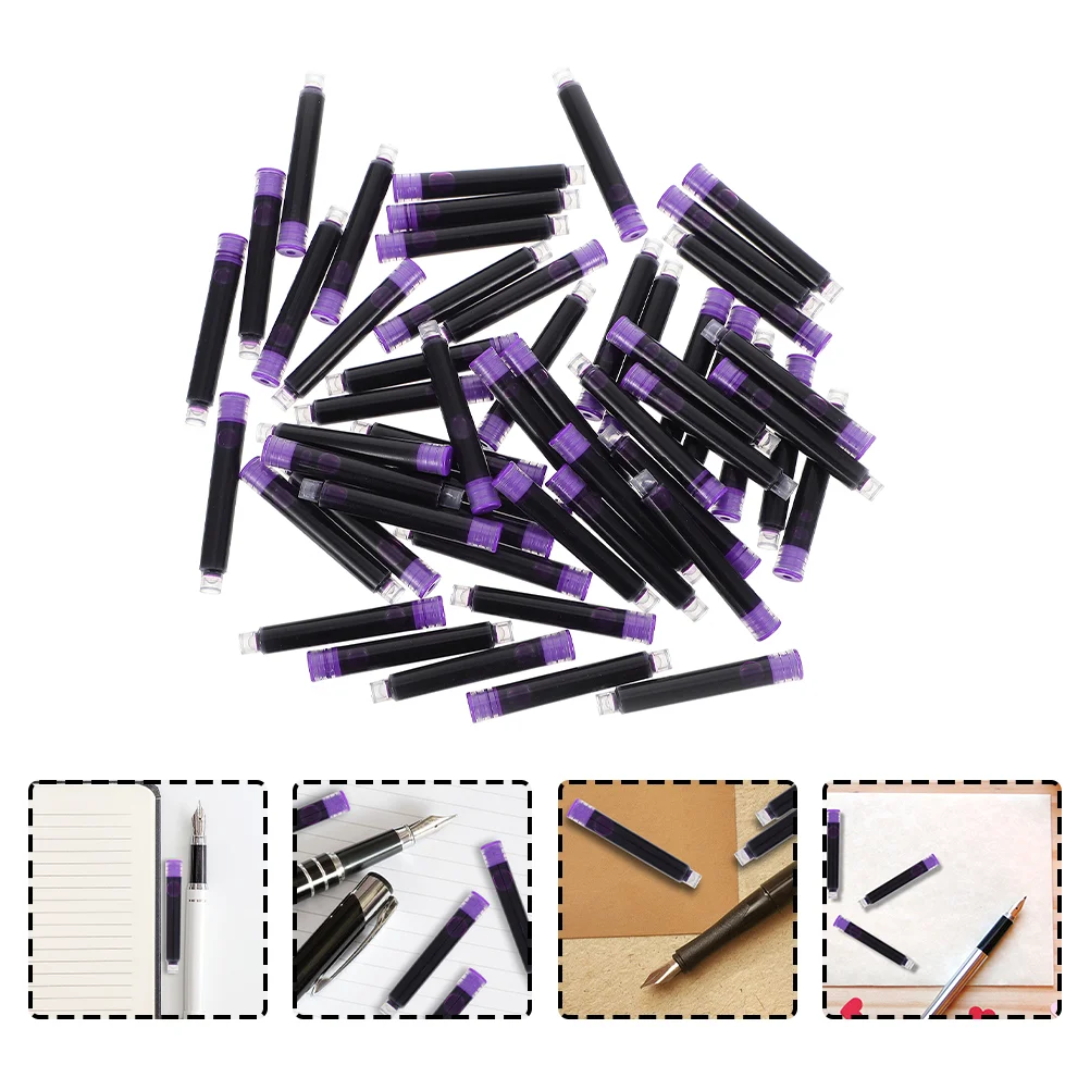 100 Pcs Fountain Pen Ink Sac Replacement School Supplies Office Drawing Purple Accessories Student