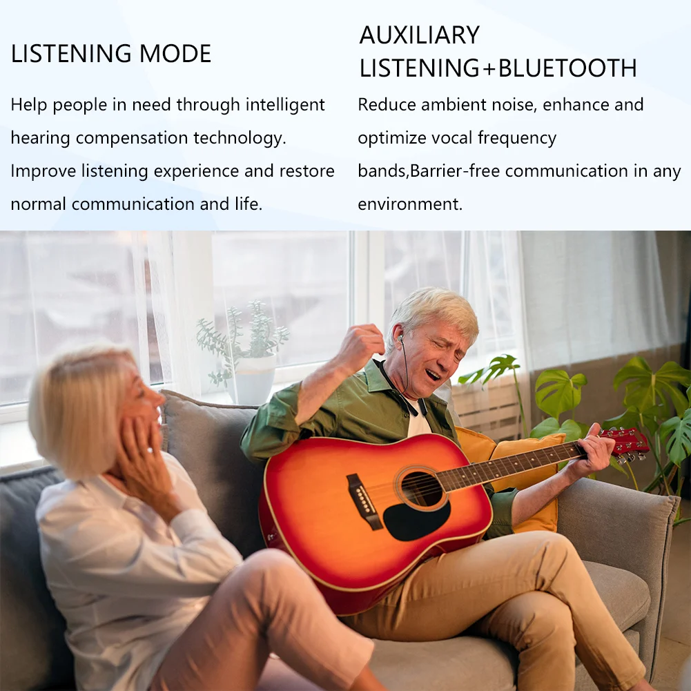Digital Bluetooth Audio Telephone Hearing Aid Hearing Aid Neckband Aid for Hearing Loss Deafness Rechargeable 4