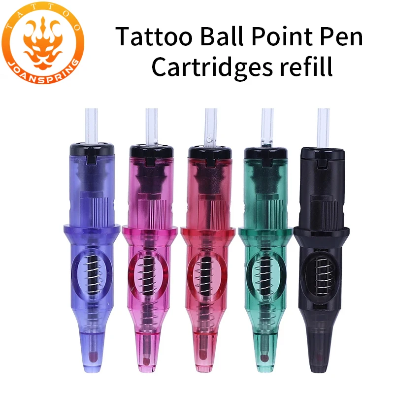 

10/20pcs Ballpoint Tattoo Cartridge Needles 5 Colors Tattoo Practice Needles For Beginners And Designer Drawing Tattoo Supplies