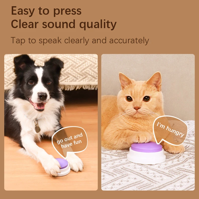Pet Communication Button Cat Dog Voice Toy Push Trainer Recording Squeeze Box Easy Press for Clear Sound Quality Pet Supplies, pet toys, cat toy