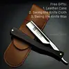 4pcs/set Classic S45C Carbon Steel Straight Edge Salon Barber Shaving Razor Shaver Ebony Handle SHAVING RAZOR Barber Tools G0307 1