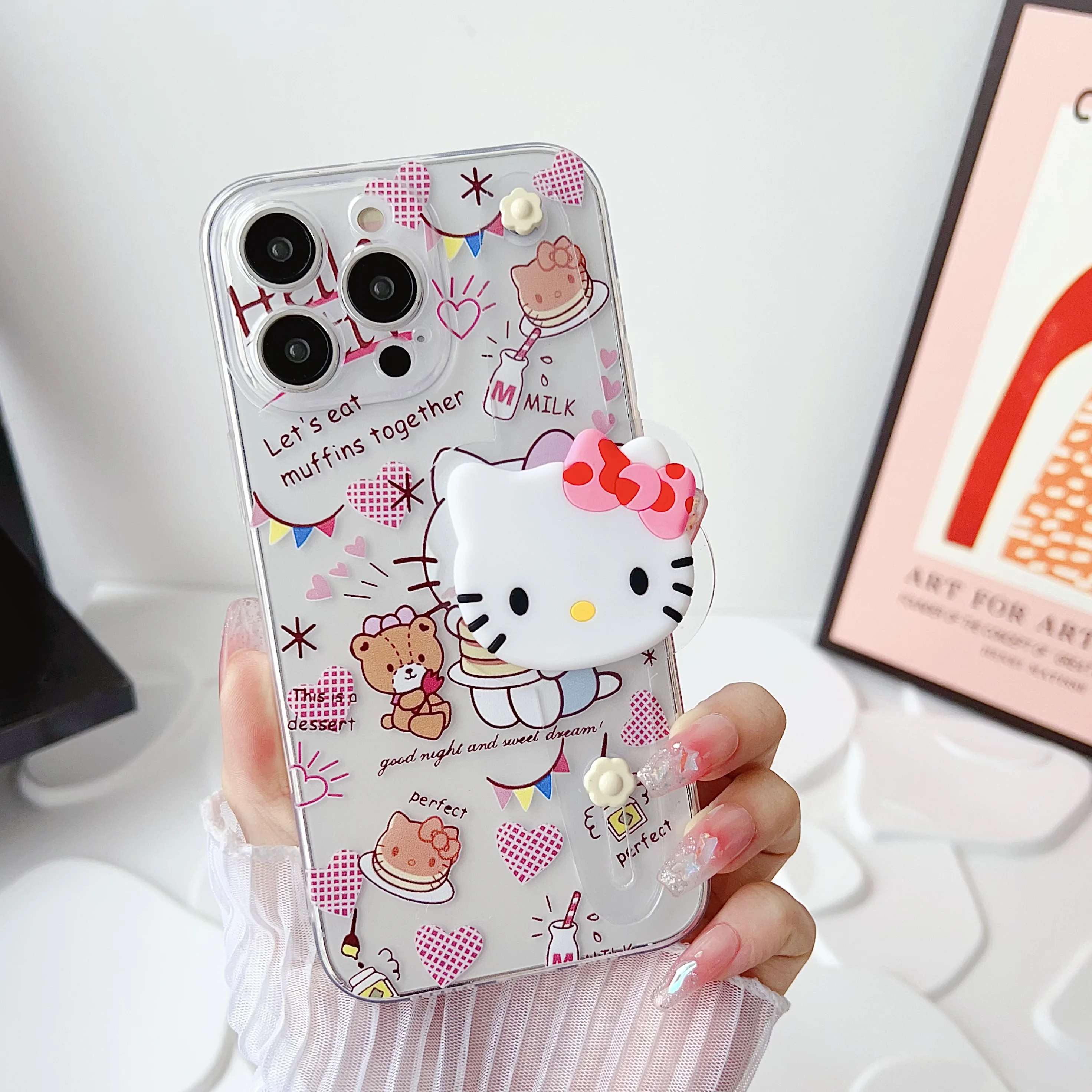 thumbnail image 1 of Funda con correa de muñeca para Motorola Moto, E13, E22, E40, 20, 30, E7, Power Edge, 30, X30, 20 S Pro lite, One Vision, Hello Kitty, 1 of 5