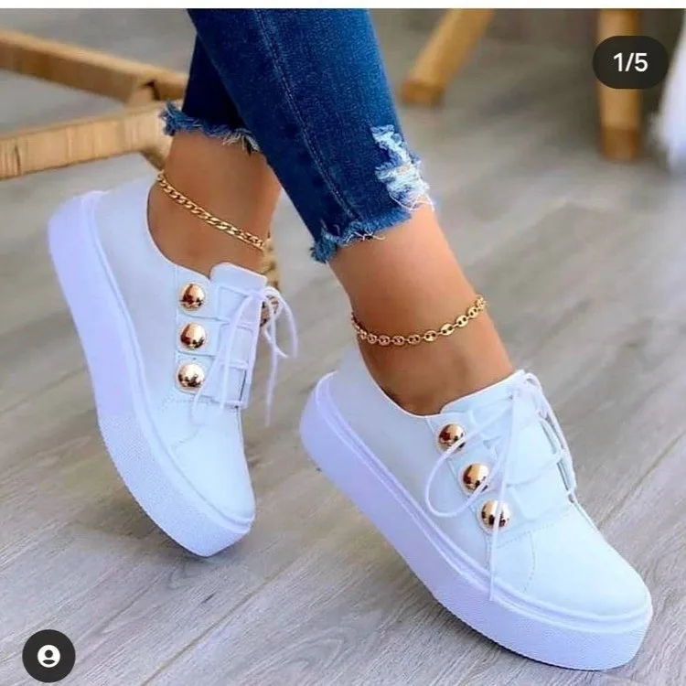 Witte Schoenen Vrouwen 2022 Fashion Ronde Neus Platform Schoenen Maat 43  Casual Schoenen Vrouwen Lace Up Flats Vrouwen Loafers Zapatos mujer|Platte  damesschoenen| - AliExpress