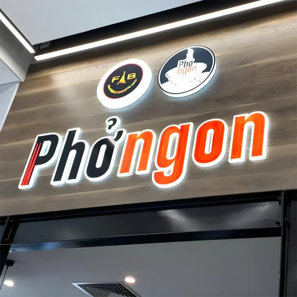 LED Advertising Box Backlit Sign 3D Metal Letters For Company Bar Club Storefront Outdoor Sign