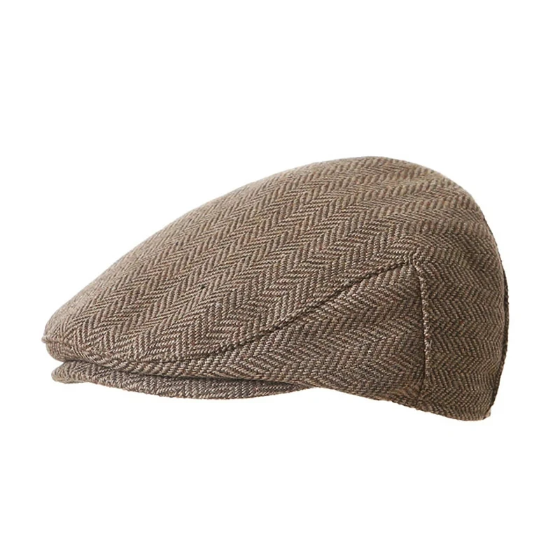 כובע ברט סתיו לתינוקות בנים ובנות, כובעי צמר רטרו לתינוקות עם פסים, כובע פלט ניוזבוי לחורף, אביזרים לפעוטות בגילאי 1-4