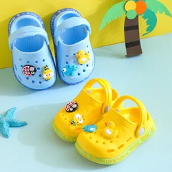 Summer sandals kids Mules Baby Boys Girls Cartoon baby Sandals Flat Heels Solid Cartoon Slippers Children's Garden Shoes