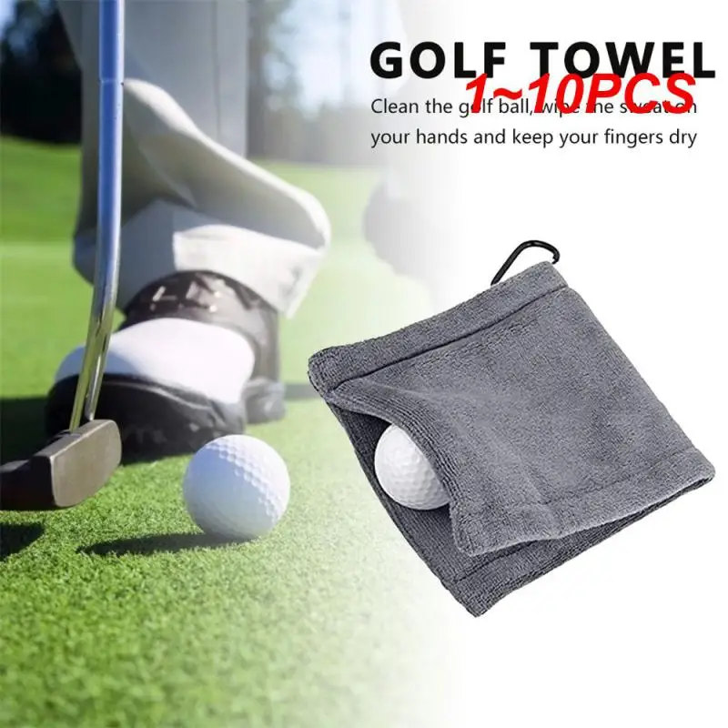 

1~10PCS Square Microfiber Golf Ball Cleaning Towel with Carabiner Hook Water Absorption Clean Golf Club for Head Wipe Cloth Clea