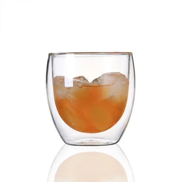 Tasse En Verre À Double Paroi Résistante À La Chaleur, Service À Café,  Expresso, Bière, Lait, Jus, Verres À Thé, Whisky, Verres À Boissons -  Transparent - AliExpress