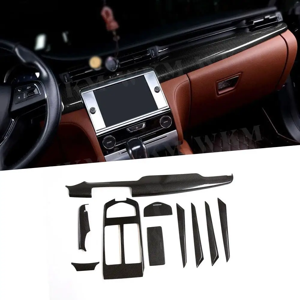 

Dry Carbon Fiber Dashboard AC Air Vent Gear Shift Panel Door Interior Trim Covers for Maserati Quattroporte 2013-2020 10pcs/set
