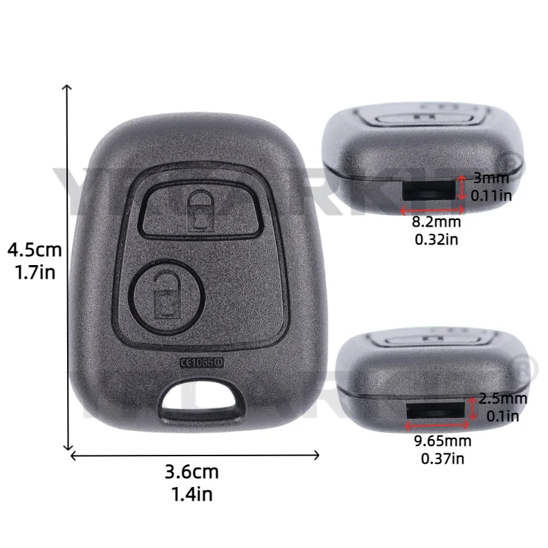 Key Case Remote Car Key Fob Shell Case Replacement 2 Buttons For Peugeot 206 207 307 408 607 For Citroen C1 C2 C3 C4 Xsara Picasso