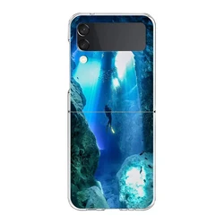 Durable Transparent Folding Phone Case with Scuba Diving Design - Galaxy Z Flip 6 (B1)