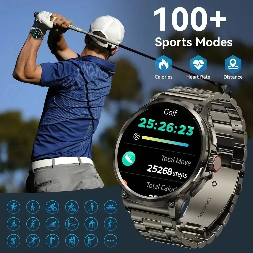 2026 New 710 mAh V69 1.85-inch Ultra HD 360*360 AMOLED Smart Watch Men GPS Bluetooth Call 100+ Sport Fitness IP68 smartwatch 6