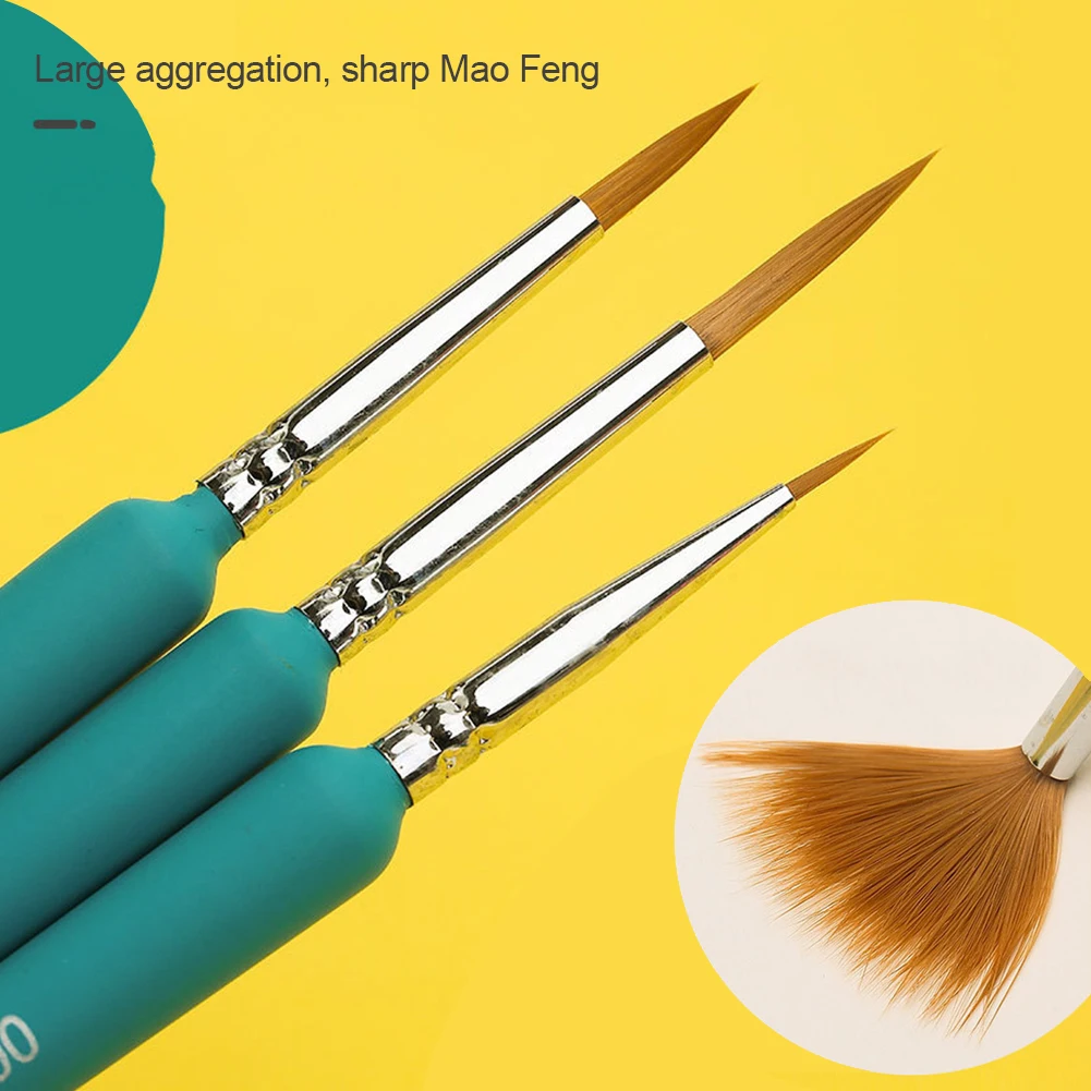 4Pcs 후크 라인 페인트 브러쉬 아트 문구류 유화 브러쉬 대나무/금속 헤드 중국 서예 브러쉬 펜 페인트 브러쉬