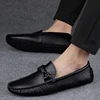 Hot selling Business men's loafers Classic retro gentleman style Outdoor leisure walking Daily office Slip on Black brown shoes 2